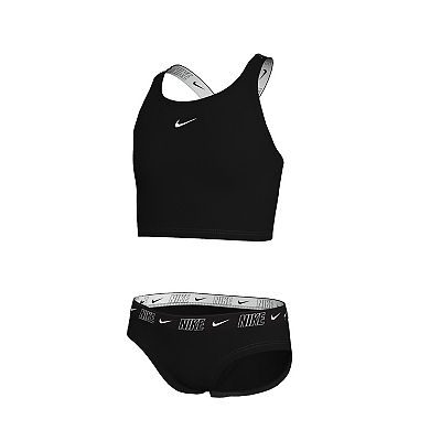 Girls Nike Logo Tape Big Kids' Crossback Midkini Set