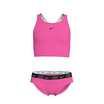 Girls Nike Logo Tape Big Kids' Crossback Midkini Set