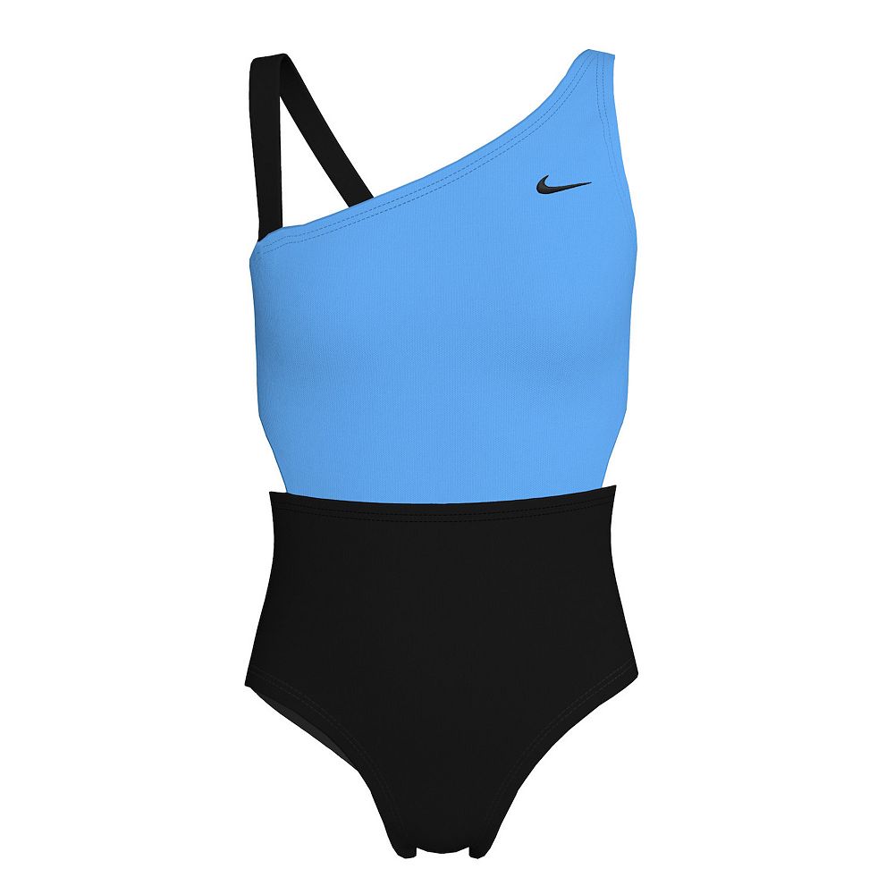 関税込み【NIKE】 Nike Asymmetric Swimsuit Girls 6-20 Nike Color Block Asymmetrical Monokini Swim Suit