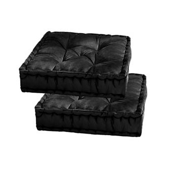 Sweet Home 2 pk Tufted Square Floor Pillow Set