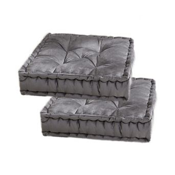 Sweet Home 2 pk Tufted Square Floor Pillow Set