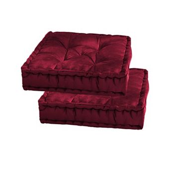 Sweet Home 2 pk Tufted Square Floor Pillow Set