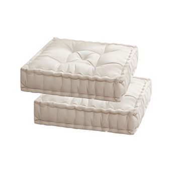 Sweet Home 2 pk Tufted Square Floor Pillow Set