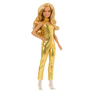 Barbie Fashionistas Doll #222 Petite With Blonde Wavy Hair, Golden Jumpsuit