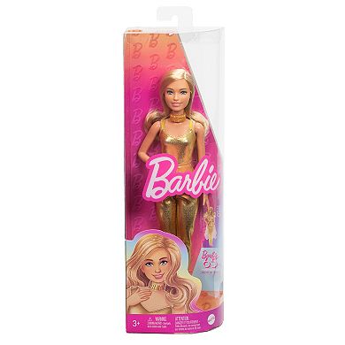 Barbie Fashionistas Doll #222 Petite With Blonde Wavy Hair, Golden Jumpsuit