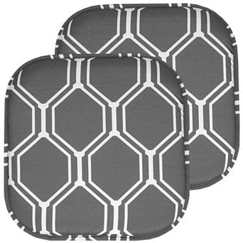 Sweet Home Mirage Hexagonal Print Memory Foam Chair Cushion 2 Pack