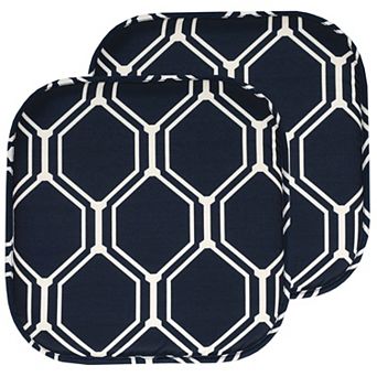 Sweet Home Mirage Hexagonal Print Memory Foam Chair Cushion 2 Pack