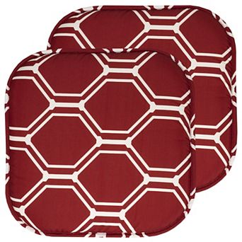 Sweet Home Mirage Hexagonal Print Memory Foam Chair Cushion 2 Pack