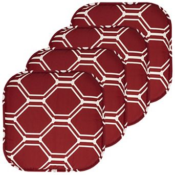 Sweet Home Mirage Hexagonal Print Memory Foam Chair Cushion 4 Pack