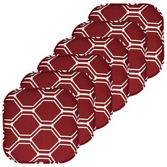 Sweet Home Mirage Hexagonal Print Memory Foam Chair Cushion 6 Pack