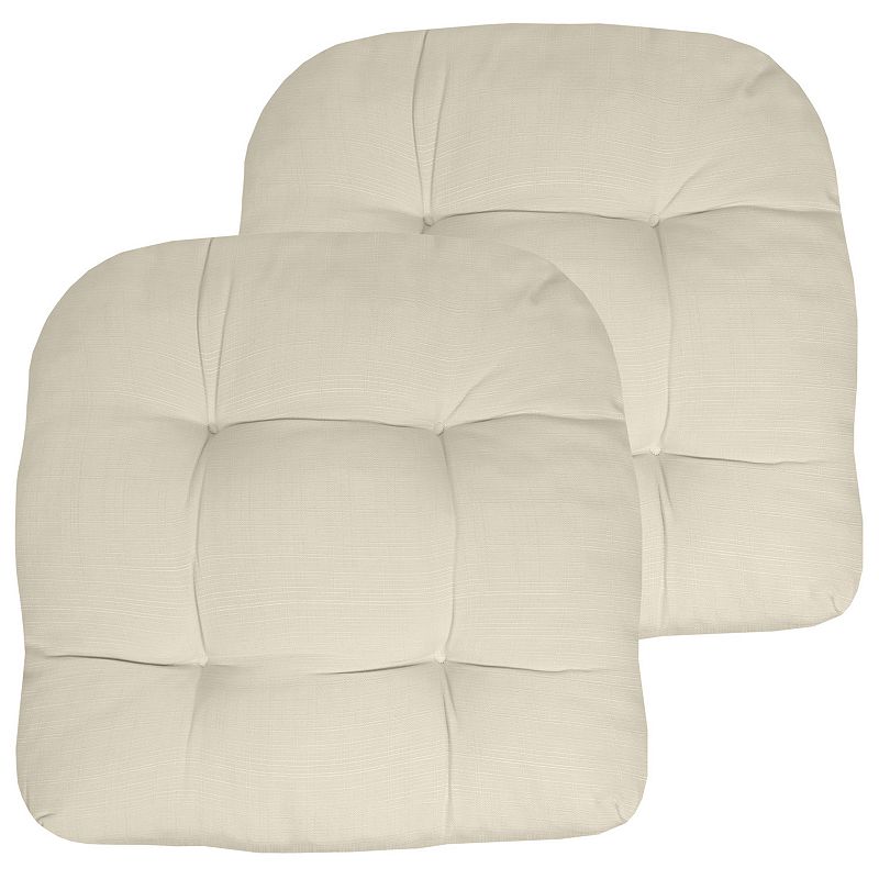 Indoor-Outdoor Reversible Patio Seat Cushion Pad 2-4-6-12 Pack 19  x 19  Cream