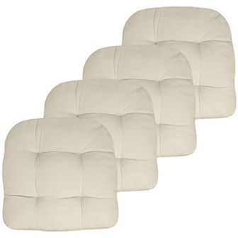 Sweet Home Indoor-Outdoor Reversible Patio Seat Cushion Pad 4 Pack