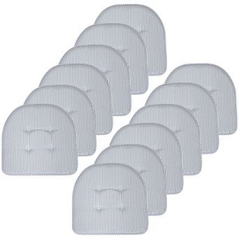 Sweet Home Pinstripe U Shaped Memory Foam Chair Cushion 12 Pack
