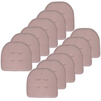 Sweet Home Pinstripe U Shaped Memory Foam Chair Cushion 12 Pack