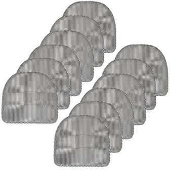 Sweet Home Pinstripe U Shaped Memory Foam Chair Cushion 12 Pack
