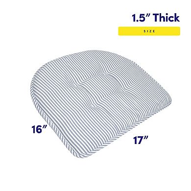 Sweet Home Pinstripe U Shaped Memory Foam Chair Cushion 2 Pack