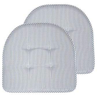 Sweet Home Pinstripe U Shaped Memory Foam Chair Cushion 2 Pack