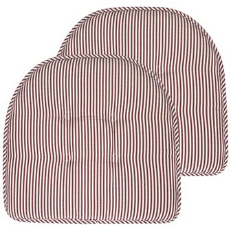 Sweet Home Pinstripe U Shaped Memory Foam Chair Cushion 2 Pack