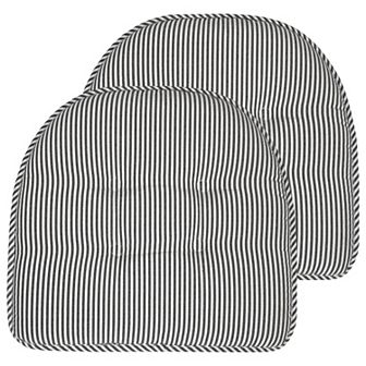 Sweet Home Pinstripe U Shaped Memory Foam Chair Cushion 2 Pack