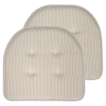 Sweet Home Pinstripe U Shaped Memory Foam Chair Cushion 2 Pack