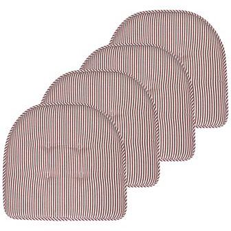 Sweet Home Pinstripe U Shaped Memory Foam Chair Cushion 4 Pack