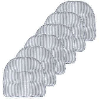 Sweet Home Pinstripe U Shaped Memory Foam Chair Cushion 6 Pack