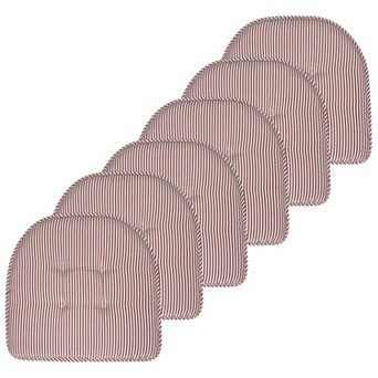 Sweet Home Pinstripe U Shaped Memory Foam Chair Cushion 6 Pack