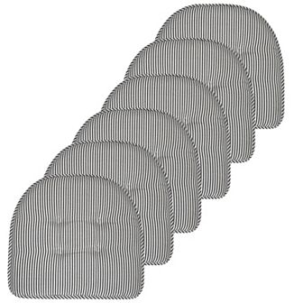 Sweet Home Pinstripe U Shaped Memory Foam Chair Cushion 6 Pack