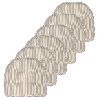 Sweet Home Pinstripe U Shaped Memory Foam Chair Cushion 6 Pack