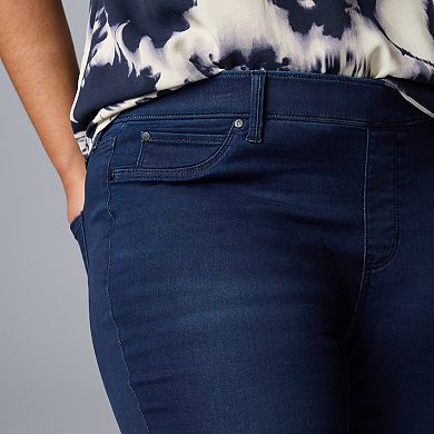 Plus Size Simply Vera Vera Wang Mid-Rise Denim Shaping Leggings