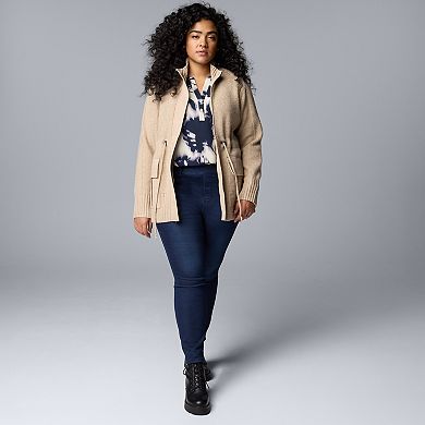Plus Size Simply Vera Vera Wang Mid-Rise Denim Shaping Leggings