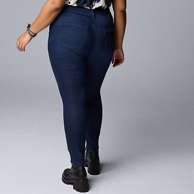 Plus Size Simply Vera Vera Wang Mid-Rise Denim Shaping Leggings