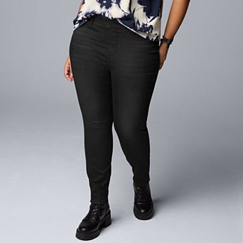 Plus Size Simply Vera Vera Wang Mid-Rise Denim Shaping Leggings