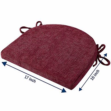 Sweet Home 4-Pack U-Shape Molded Memory Foam Chair Cushions with Ties