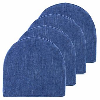 Sweet Home 4-Pack U-Shape Molded Memory Foam Chair Cushions with Ties
