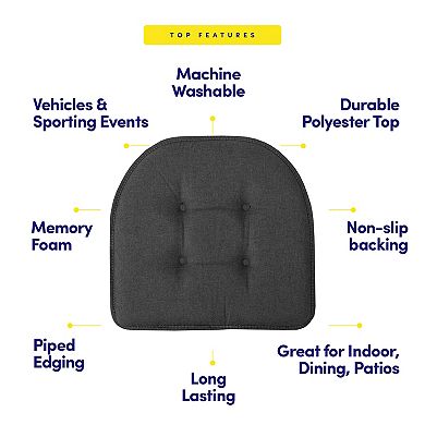 Sweet Home 2-Pack U-Shaped Memory Foam No-Slip Back Chair Cushions