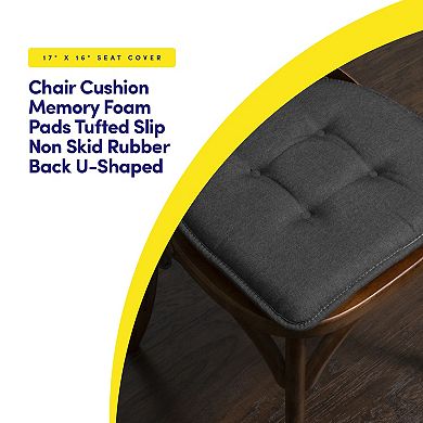Sweet Home 2-Pack U-Shaped Memory Foam No-Slip Back Chair Cushions