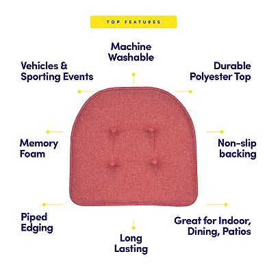 Sweet Home 4-Pack U-Shaped Memory Foam No-Slip Back Chair Cushions