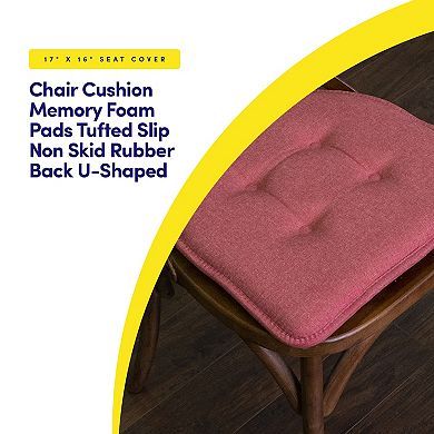 Sweet Home 4-Pack U-Shaped Memory Foam No-Slip Back Chair Cushions