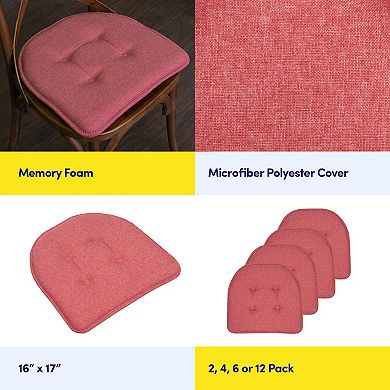 Sweet Home 4-Pack U-Shaped Memory Foam No-Slip Back Chair Cushions