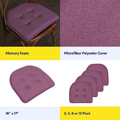 Sweet Home 6-Pack U-Shaped Memory Foam No-Slip Back Chair Cushions