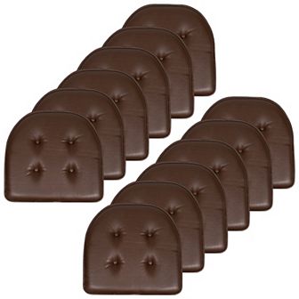Sweet Home 12-Pack U-Shape Faux Leather Memory Foam Chair No-Slip Cushions