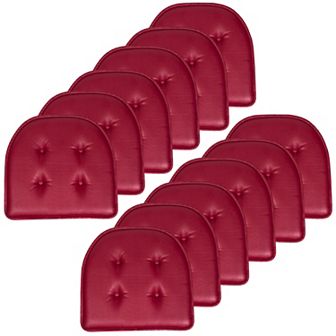 Sweet Home 12-Pack U-Shape Faux Leather Memory Foam Chair No-Slip Cushions