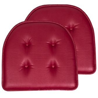 Sweet Home 2-Pack U-Shape Faux Leather Memory Foam Chair No-Slip Cushions