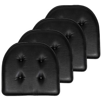 Sweet Home 4-Pack U-Shape Faux Leather Memory Foam Chair No-Slip Cushions