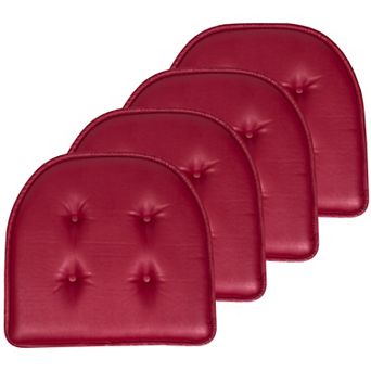 Sweet Home 4-Pack U-Shape Faux Leather Memory Foam Chair No-Slip Cushions