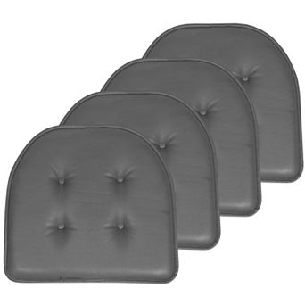 Sweet Home 4-Pack U-Shape Faux Leather Memory Foam Chair No-Slip Cushions