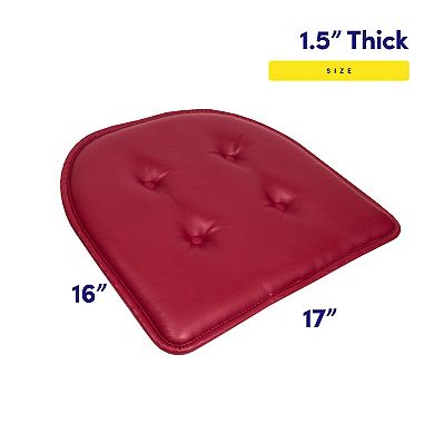 Sweet Home 6-Pack U-Shape Faux Leather Memory Foam Chair No-Slip Cushions