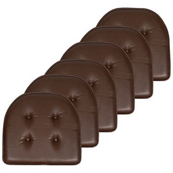 Sweet Home 6-Pack U-Shape Faux Leather Memory Foam Chair No-Slip Cushions