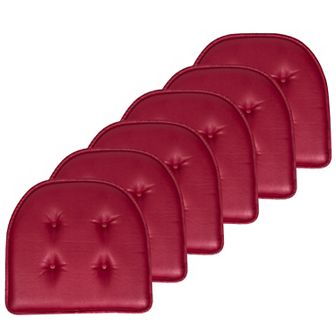 Sweet Home 6-Pack U-Shape Faux Leather Memory Foam Chair No-Slip Cushions